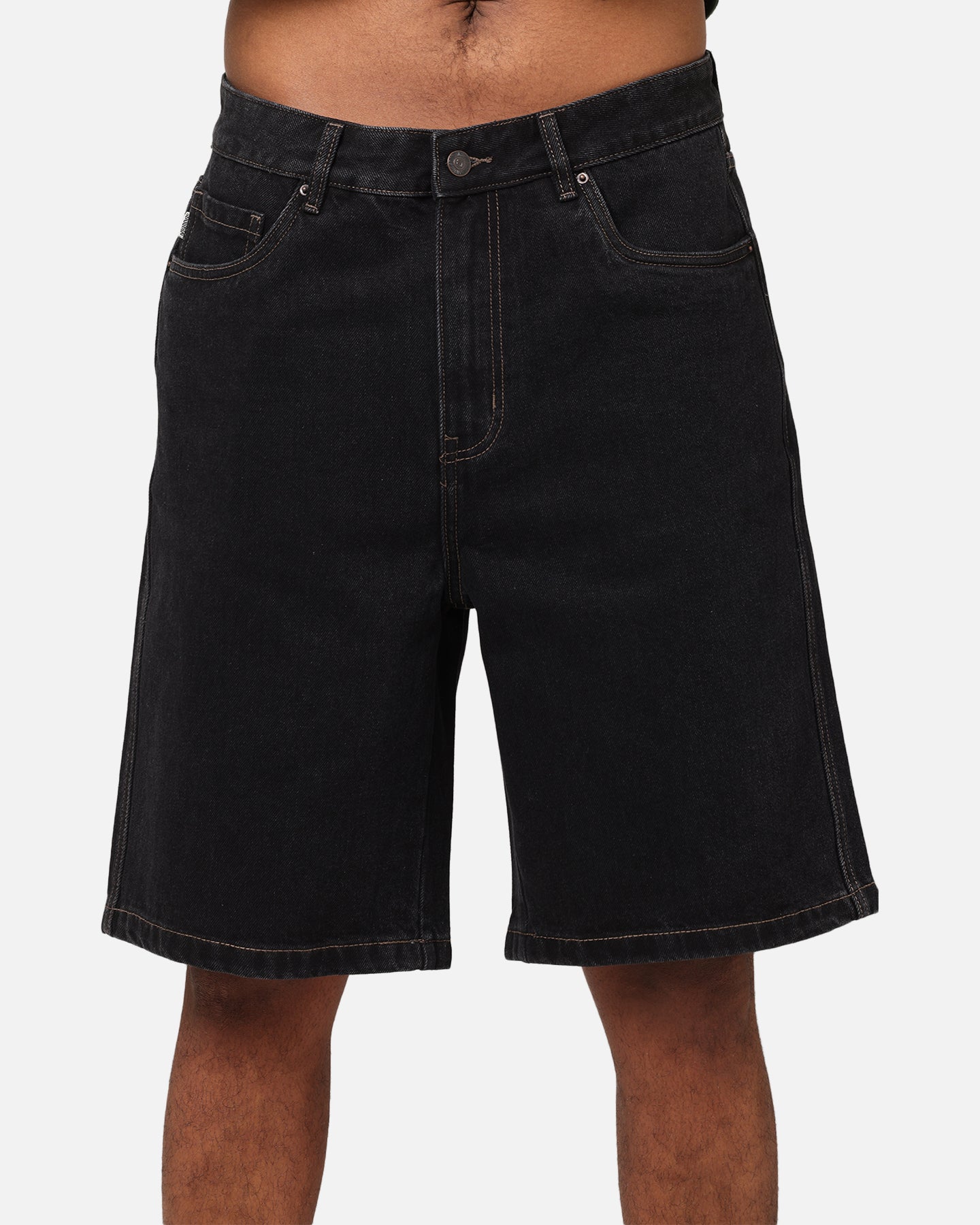 S Double Denim Standard Shorts Black Wash | Culture Kings