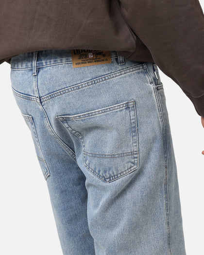 S Double Denim Standard Shorts Blue Washed Denim