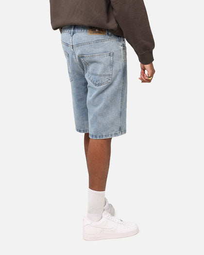 S Double Denim Standard Shorts Blue Washed Denim