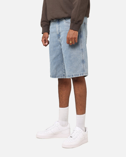 S Double Denim Standard Shorts Blue Washed Denim