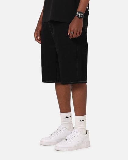 S Double Denim Standard Shorts Black Rinse