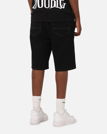 S Double Denim Standard Shorts Black Rinse
