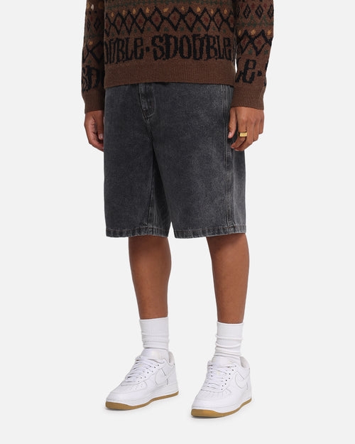 S Double Denim Standard Shorts Faded Black