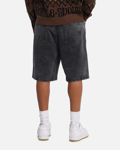 S Double Denim Standard Shorts Faded Black