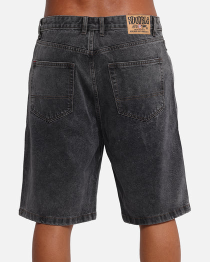 S Double Denim Standard Shorts Faded Black
