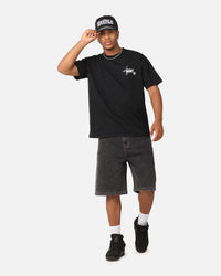 S Double Denim Standard Shorts Washed Black