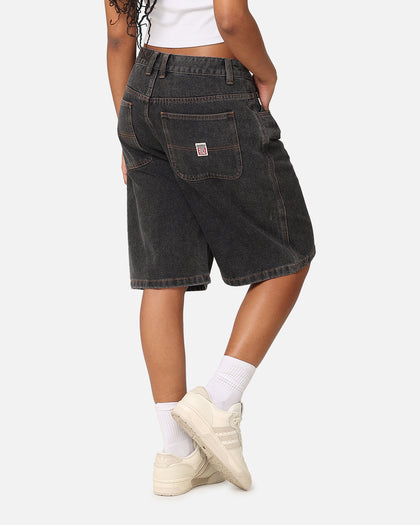 S Double Denim Standard Shorts Washed Black