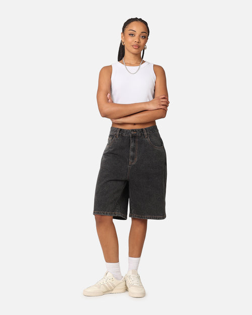 S Double Denim Standard Shorts Washed Black