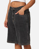 S Double Denim Standard Shorts Washed Black