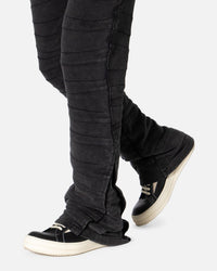 MNML Crease Panel Sweatpants Washed Black