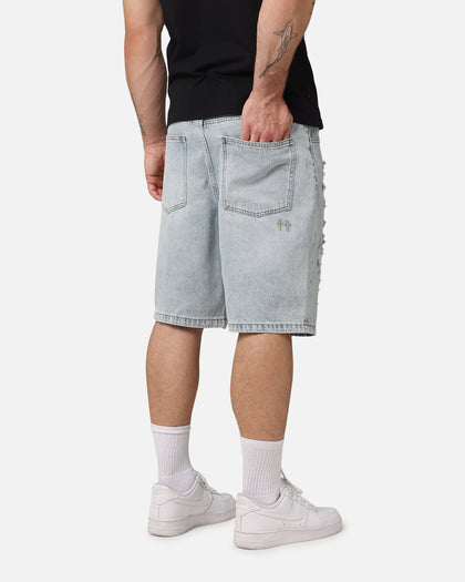 Saint Morta Disrupt Denim Shorts Light Blue Denim
