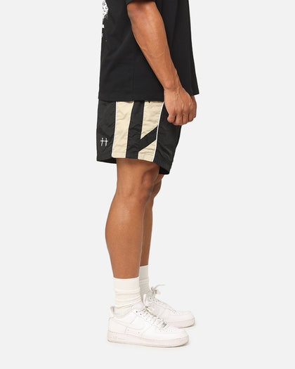 Saint Morta Official Panelled Beach Shorts Black/Stone