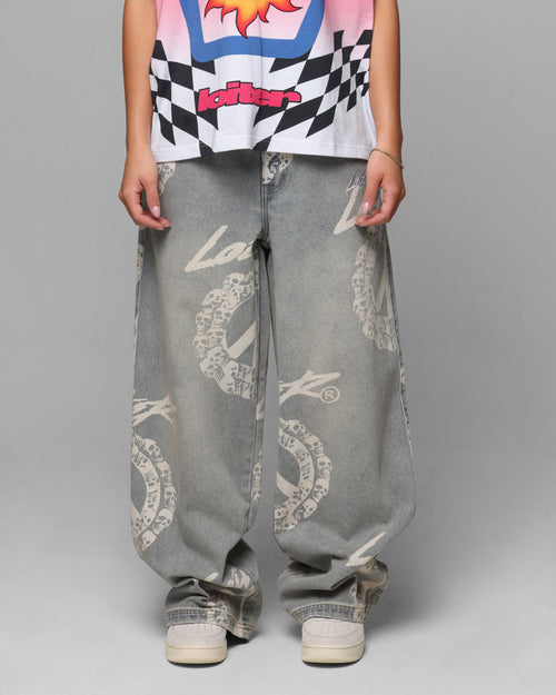 Loiter Peace Baggy Jeans Light Blue