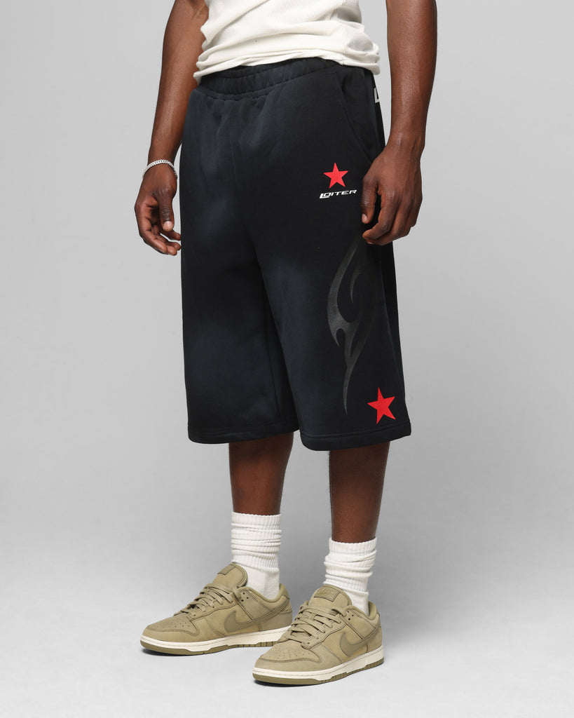 Loiter Trackstar Sweat Shorts Washed Black | Culture Kings