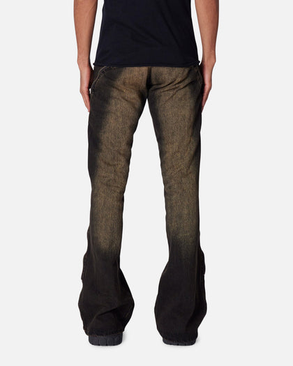 MNML D519 Zipper Flare Denim Jeans Washed Black