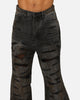 MNML Ultra Baggy Thrashed Denim Jeans Black