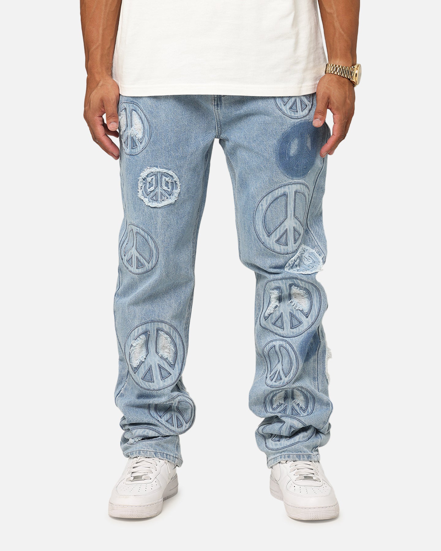 【Rrr】EXAMPLE PEACE DENIM PANTS MNML V723 Peace By Peace Denim Jeans Blue | Culture Kings