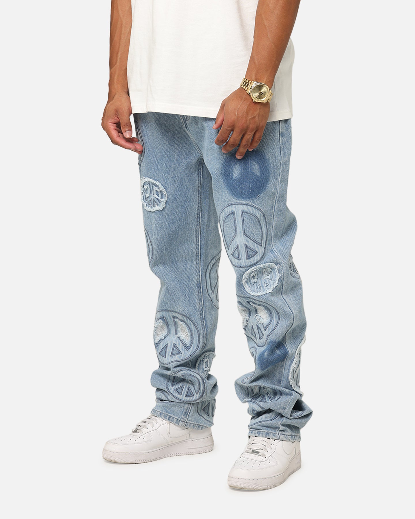 we0476　PEACE MAKER denim pants MNML V723 Peace By Peace Denim Jeans Blue | Culture Kings
