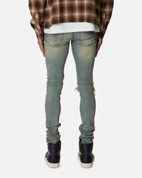 MNML X721 Dusted Skinny Denim Jeans Sun Washed Blue