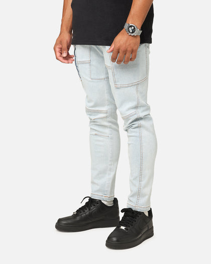 Saint Morta Skinny Cargo Jeans Vintage Blue