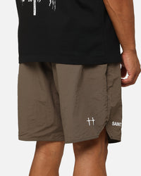 Saint Morta Official Nylon Shorts Dark Brown