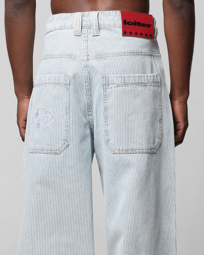 Loiter Collateral Baggy Jeans Blue Pin Stripe