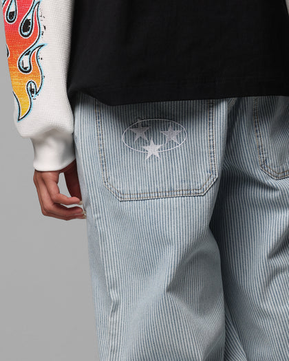 Loiter Collateral Baggy Jeans Blue Pin Stripe