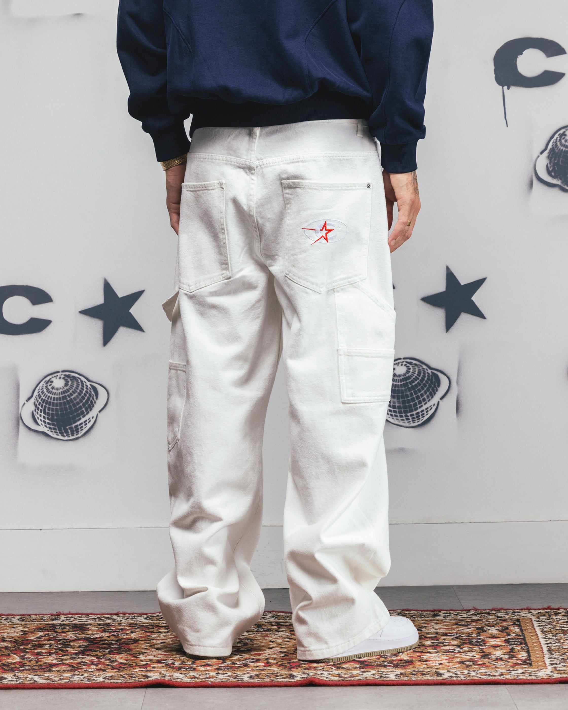 Carre Baggy Carpenter Jeans Off White | Culture Kings