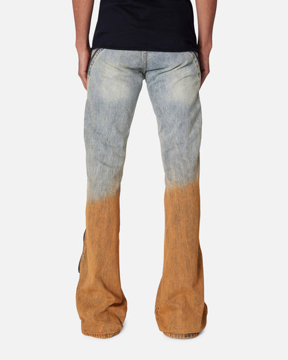 MNML D519 Zipper Flare Denim Jeans Light Blue