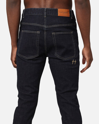 Saint Morta Tapered Denim Jeans Raw Indigo
