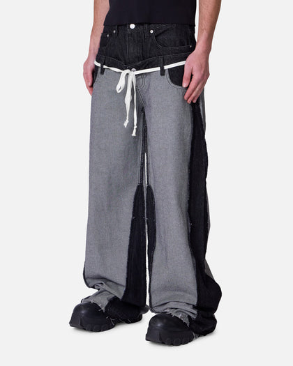 MNML Inside Out Slip Off Denim Pants Washed Black