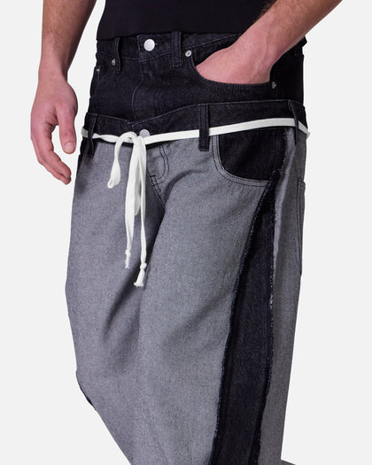 MNML Inside Out Slip Off Denim Pants Washed Black