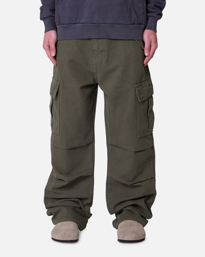 MNML Ultra Baggy Extended Knee Denim Pants Olive
