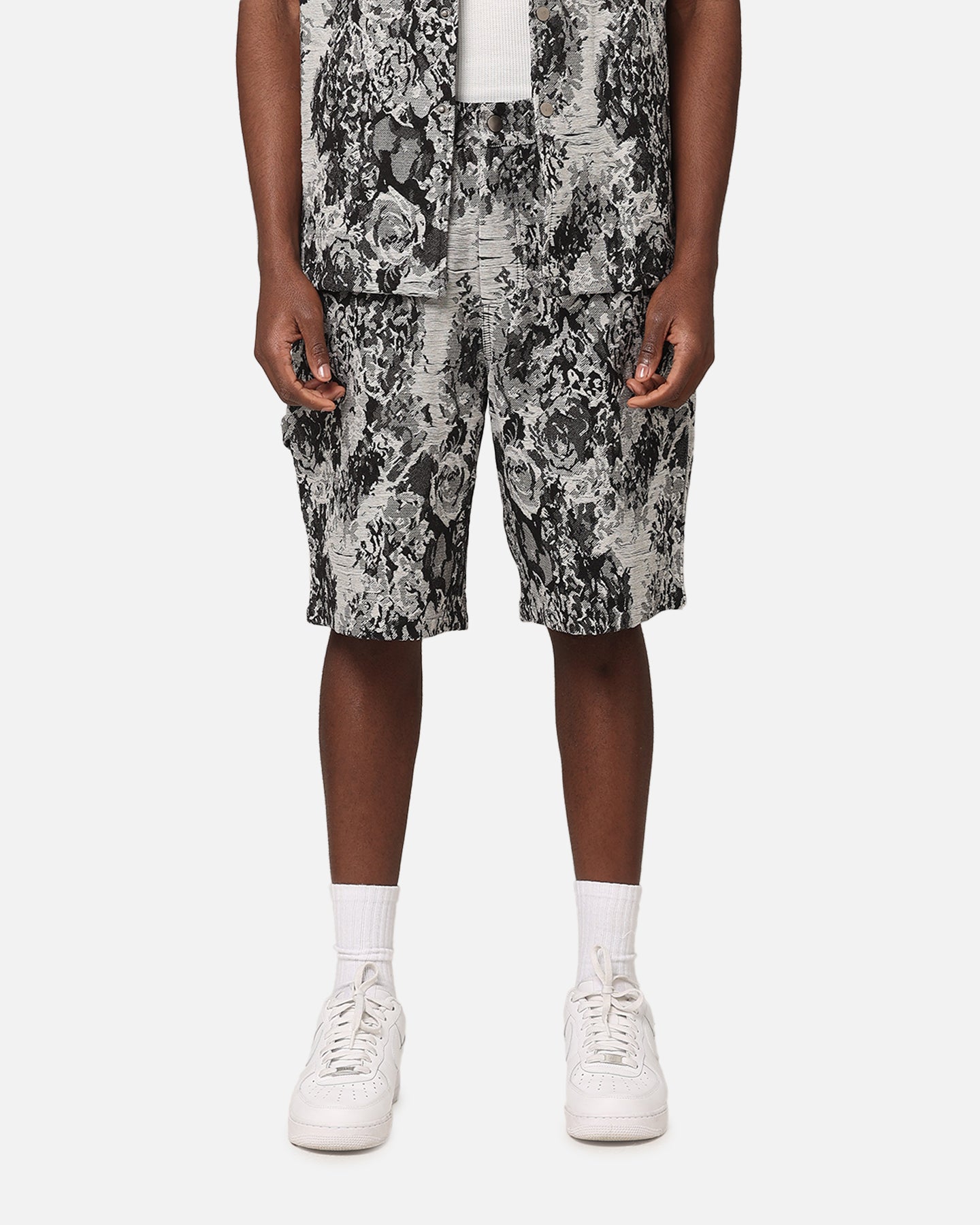 XXIII Denim Jacquard Shorts Black Denim | Culture Kings