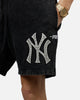 Pro Standard New York Yankees Raffia Shorts Black Acidwash