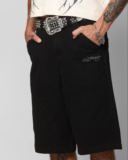 Ed Hardy Dragon Jorts Black