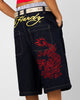 Ed Hardy Dragon Jorts Indigo