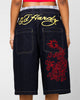 Ed Hardy Dragon Jorts Indigo