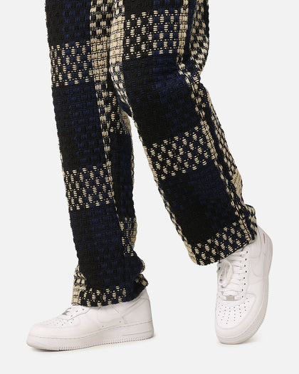 XXIII Textured Weave Pants Blue/Black/Yellow