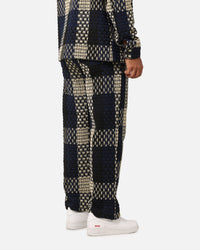 XXIII Textured Weave Pants Blue/Black/Yellow