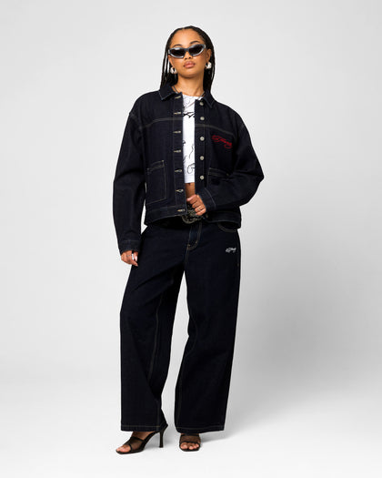 Ed Hardy Wide Leg Jeans Indigo Denim