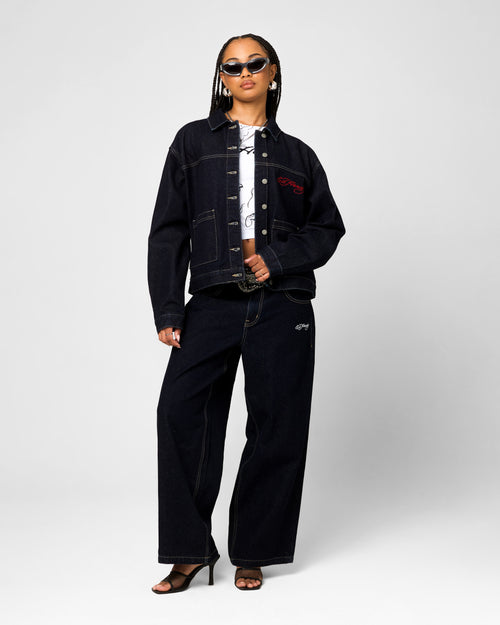 Ed Hardy Wide Leg Jeans Indigo Denim