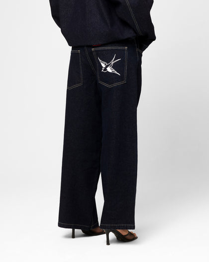 Ed Hardy Wide Leg Jeans Indigo Denim