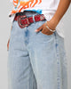 Ed Hardy Wide Leg Skull Jeans Light Blue