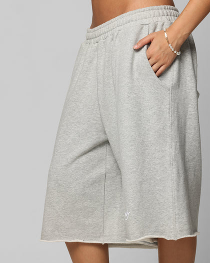 Ed Hardy Baggy Fleece Shorts Grey Marle