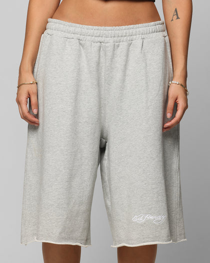 Ed Hardy Baggy Fleece Shorts Grey Marle