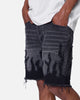 MNML Flame Denim Shorts Washed Black