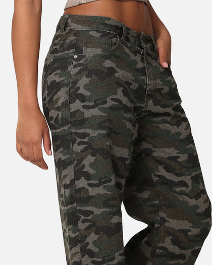 XXIII Women's Camo Wide Leg Jeans Camo