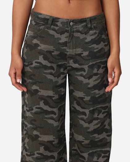 XXIII Women's Camo Wide Leg Jeans Camo