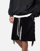 MNML Fringe Velour Sweat Shorts Black
